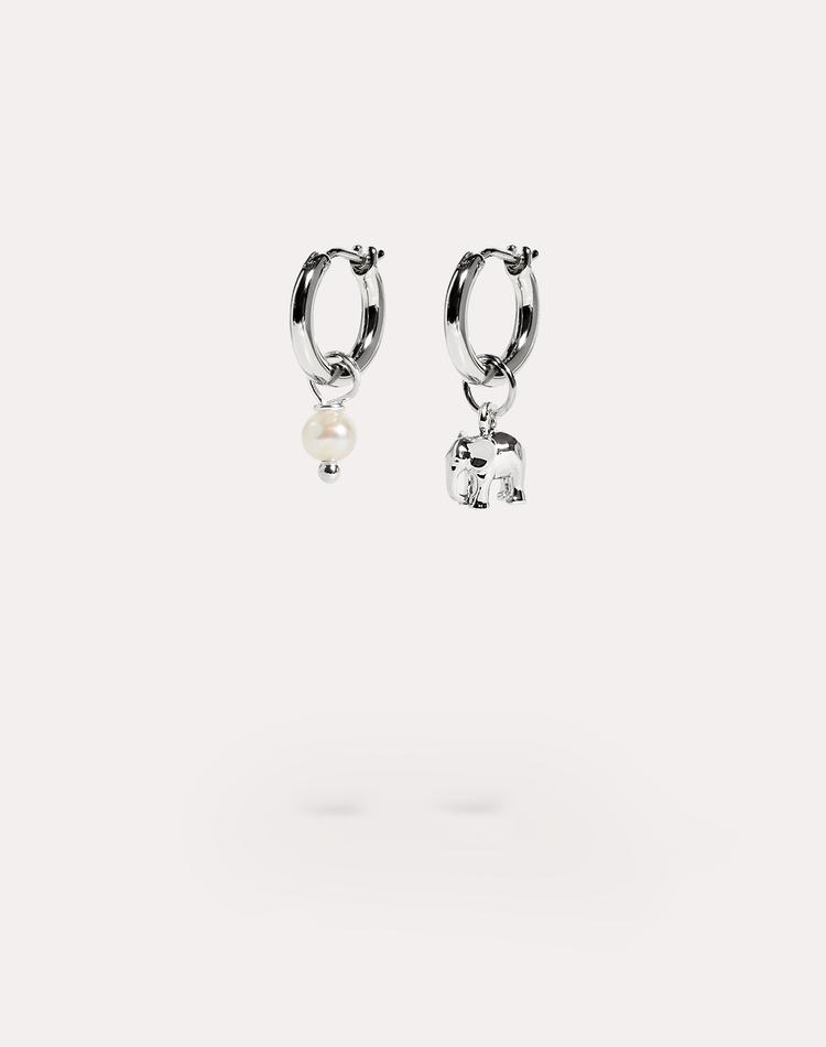 Eve & Amana Mini on the Mili Silver Hoops